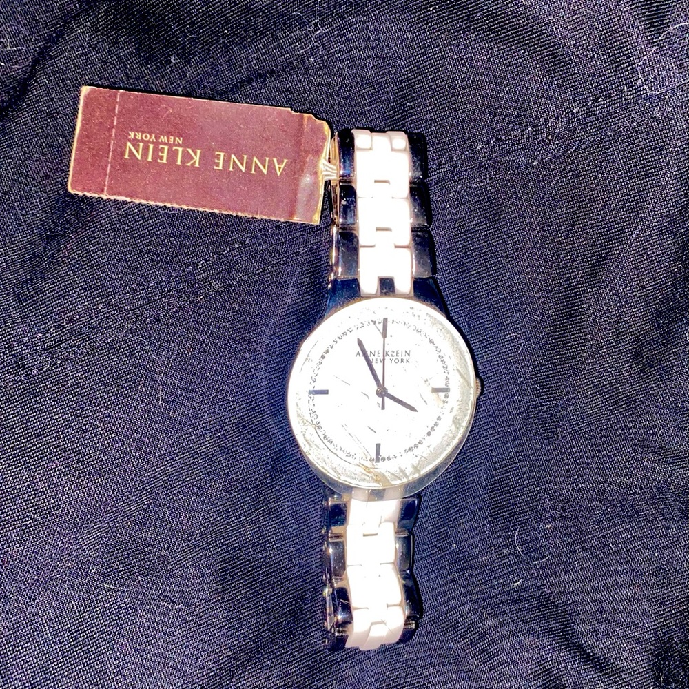NWT- Anne Klein White and Silver Watch